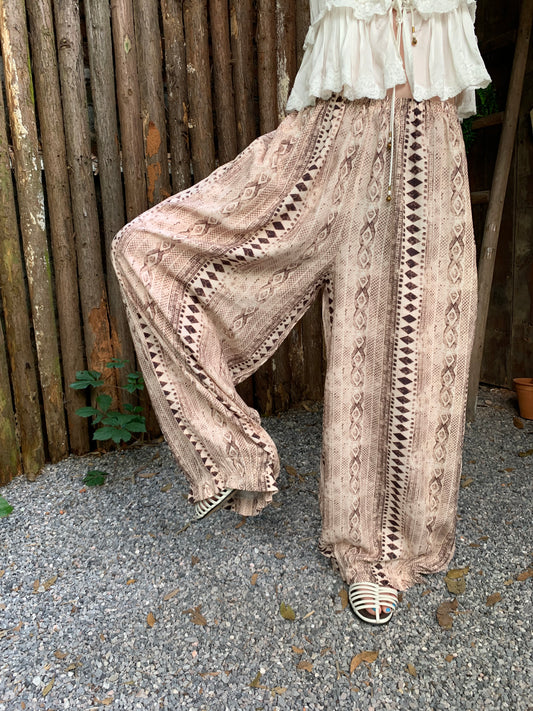 Balloon‑Shape Rayon Harem Pants With Side Pockets, High Waist Loose Casual Pants
