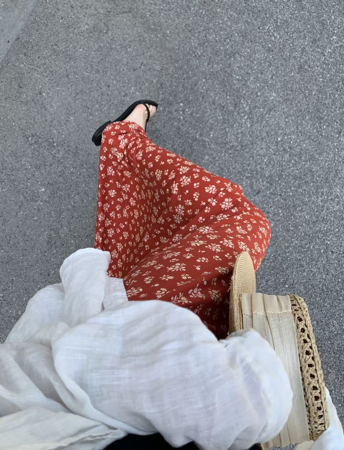 High‑Waist Figure‑Flattering Rayon Midi Skirt, Casual Flow Skirt