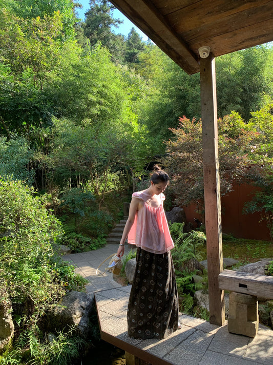 High‑Waist Figure‑Flattering Rayon Midi Skirt, Casual Flow Skirt